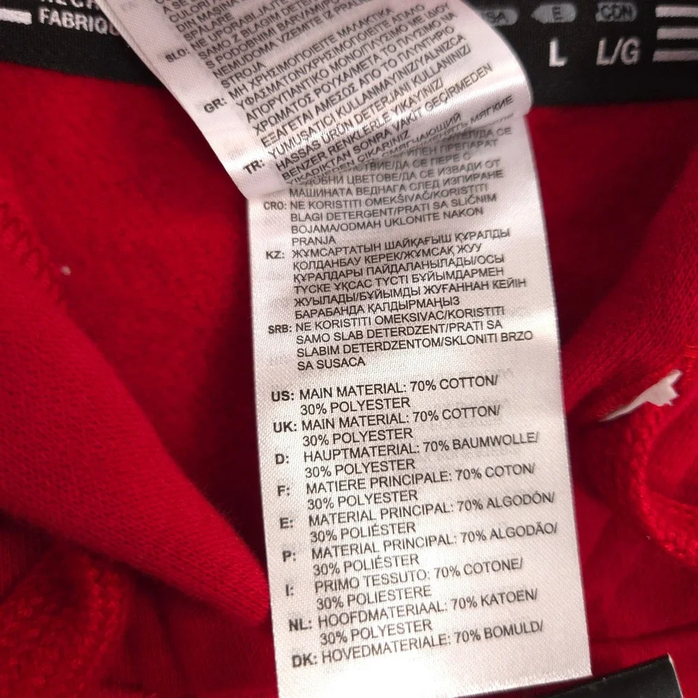 Adidas Fleece Hoodie Mens Large Red North Suburban Wings Hockey Pullover‎ NEW